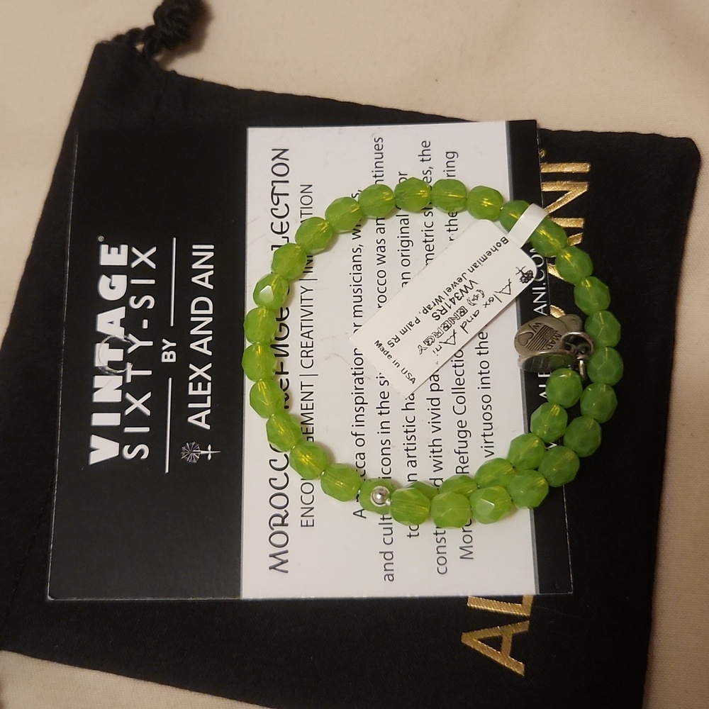 Alex and Ani bohemian jewel wrap bracelet palm and rafaelian silver